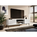 RTV SLIDE 200K cabinet on a black steel frame 200x40x57 cm all in gloss white - TV cabinets made of furniture