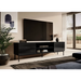 RTV SLIDE 200K cabinet on black steel frame 200x40x57 cm all in gloss black - TV cabinets made of furniture