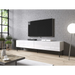 RTV SLIDE cabinet on black steel frame 200x40x50 cm all in gloss white - TV cabinets made of furniture
