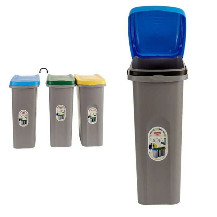 Rubbish bin Stefanplast Blue Grey Plastic 25 L (6 Units) - Почистване Прахосмукачки И Гладене<<<Дом