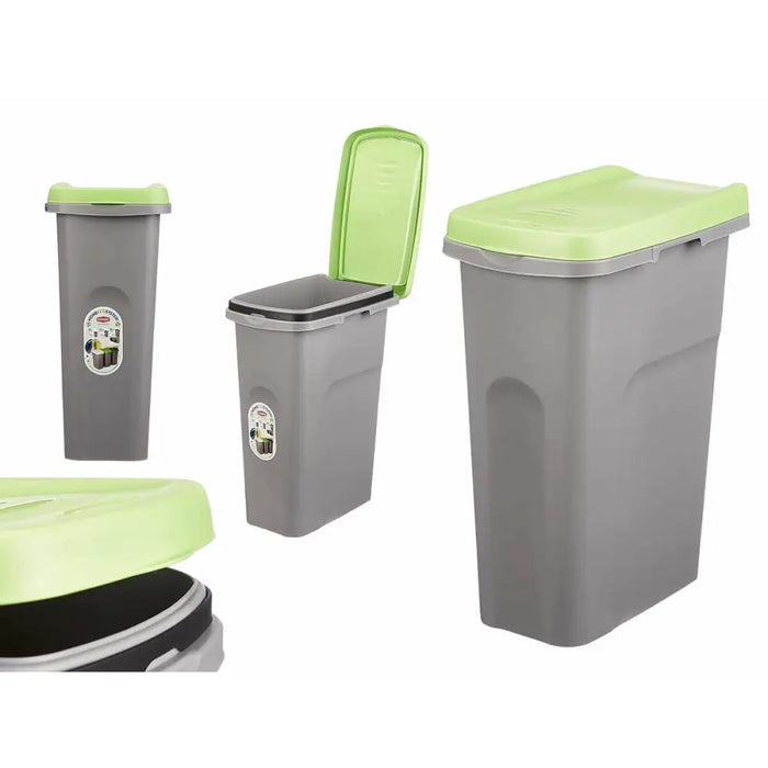 Rubbish bin Stefanplast Green Grey Plastic 25 L (6 Units) - Почистване Прахосмукачки И Гладене<<<Дом