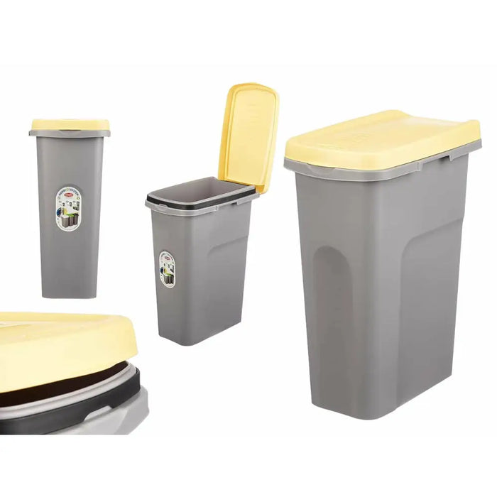 Rubbish bin Stefanplast Yellow Grey Plastic 25 L (6 Units) - Почистване Прахосмукачки И Гладене<<<Дом