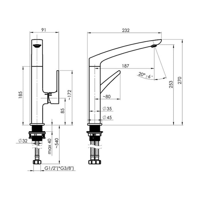 KITCHEN MIXER RUBINETA FAUCET ULTIMA-33