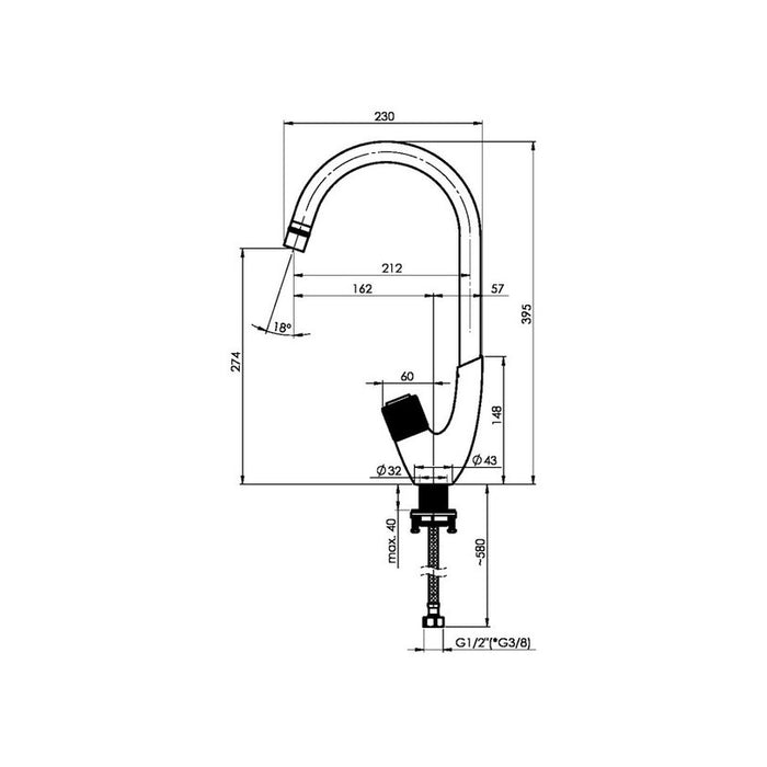 KITCHEN MIXER RUBINETA SWAN-33