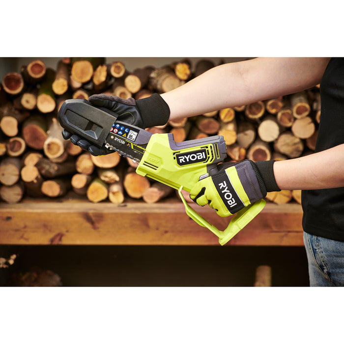 BATTERY MINI CHAIN SAW RYOBI RY18PSX10A-0 18 V, BAR LENGTH 10.00 cm, WITHOUT BATTERY AND CHARGER, BAR LENGTH 10.00 cm