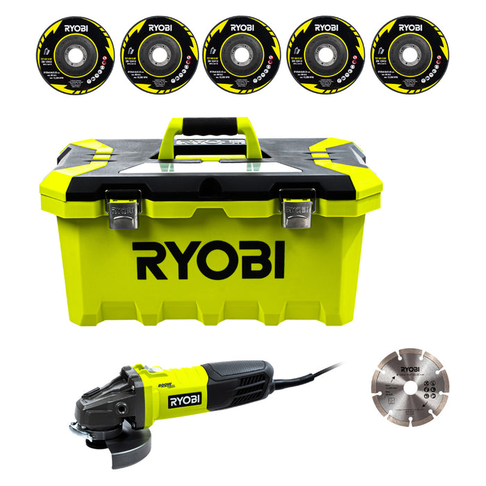 Angle grinder RYOBI RAG800-125TA6 125 mm, 800 W