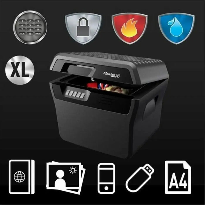 Safe Box with Electronic Lock Master Lock Black 18,5 L - Сигурност Удома<<<Дом Градина<<<BigBuy&&&Системи за