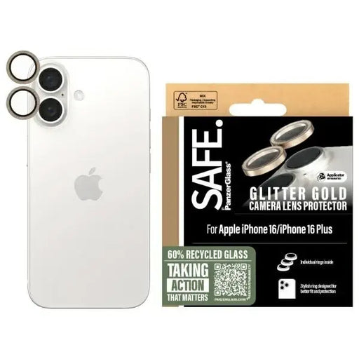 SAFE by PanzerGlass iPhone 16 6.1’’ / 16 Plus 6.7’’ Lens Protector gold/glitter gold SAFE95894 - Cell phone tempered