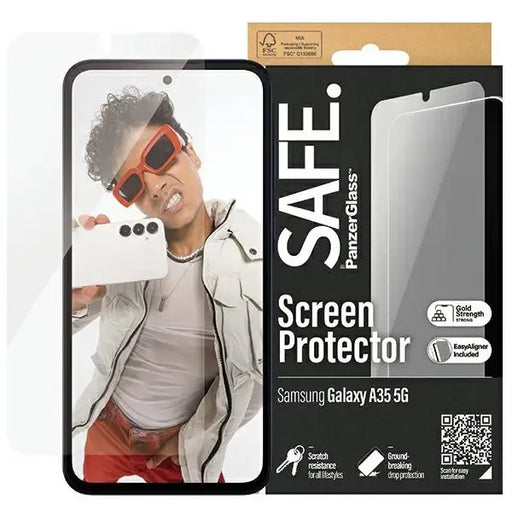 SAFE by PanzerGlass Ultra-Wide Fit tempered glass with positioner for Samsung Galaxy A35 5G - Cell phone tempered