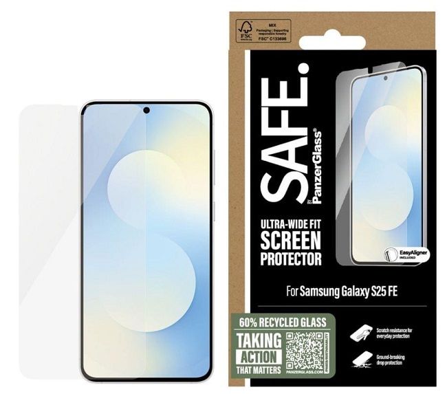 SAFE by PanzerGlass Ultra-Wide Fit Tempered Glass for Samsung Galaxy S25 FE - Transparent