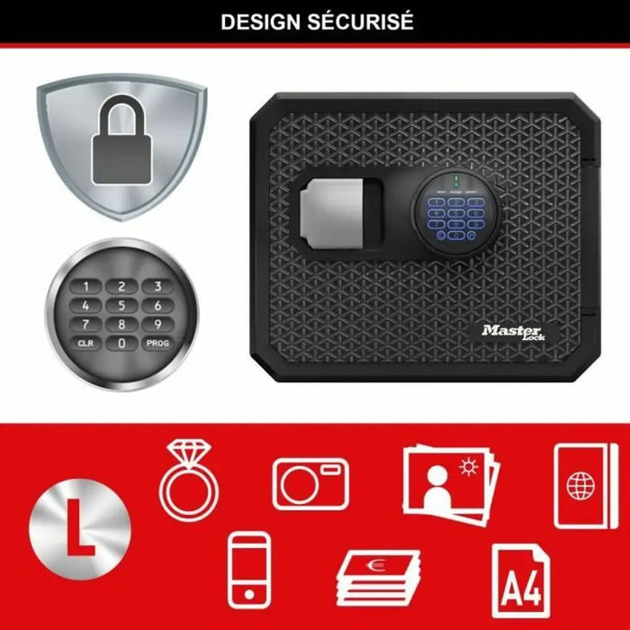 Safety-deposit box Master Lock FPW082FTC Black Steel 23 L - Сигурност Удома<<<Дом Градина<<<BigBuy&&&Системи за