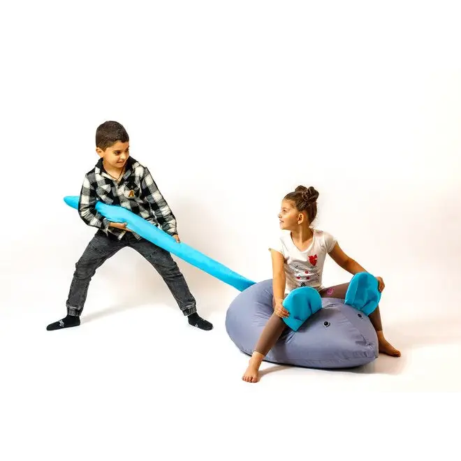Sako bag pouffe Mouse grey-blue L 110 x 80 cm - Poufs for children/youthPUF-DZI<<<Poufs and footrestsPUF<<<ActionPL