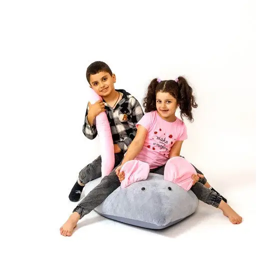 Sako bag pouffe Mouse grey-pink L 110 x 80 cm - Poufs for children/youthPUF-DZI<<<Poufs and footrestsPUF<<<ActionPL