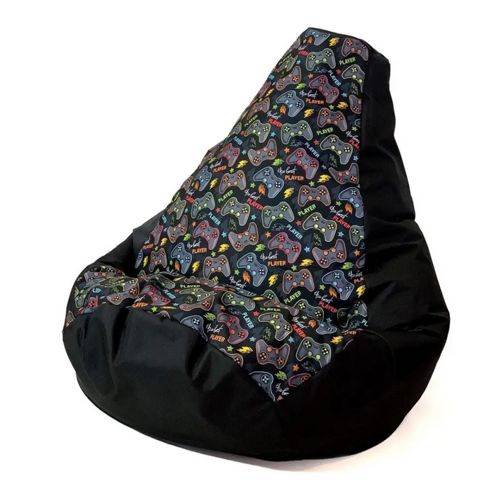Sako bag pouffe Pear print black-pad player L 105 x 80 cm - Sako poufsPUF-SAK<<<Poufs and footrestsPUF<<<ActionPL