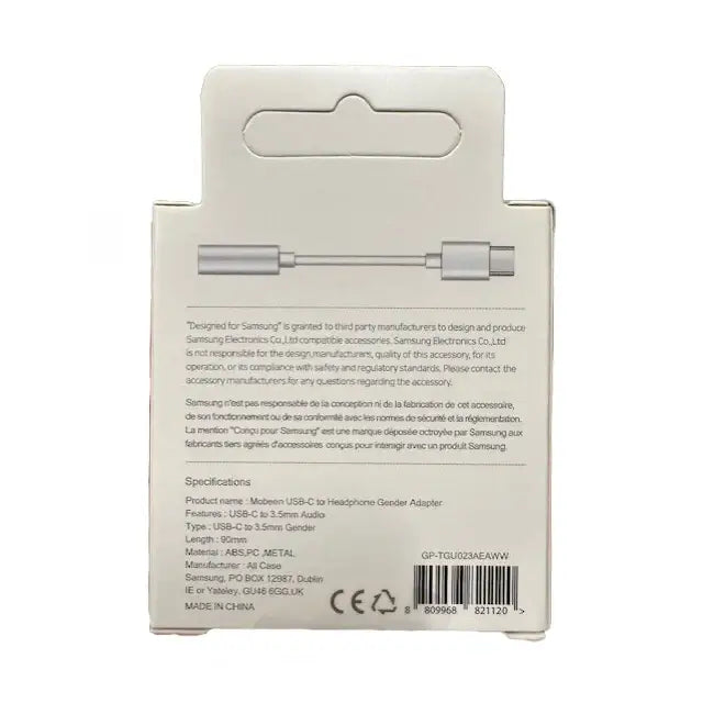 Samsung GP-TGU023AE DAC USB-C to 3.5mm mini jack adapter - white - Audio adapters<<<HurtelXML