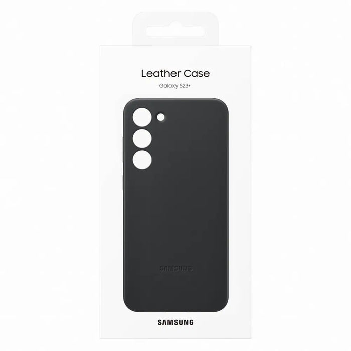 Samsung Leather Cover case for Samsung Galaxy S23+ case made of natural leather black (EF-VS916LBEGWW) - Cell phone