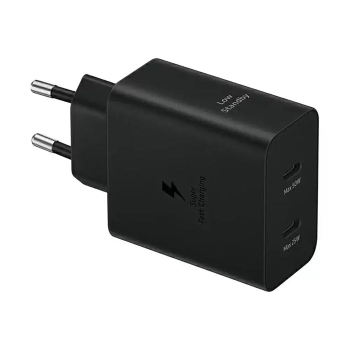 Samsung Power Adapter Duo EP-T5020XBEGEU network charger 2x USB-C 50W - black - Cell phone USB