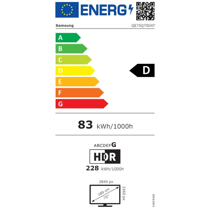 Samsung Q70D QE75Q70DATXXH TV 190.5 cm (75’’) QLED 4K Ultra HD Smart TV Wi-Fi Black - Телевизори<<<Телевизори<<<Аудио
