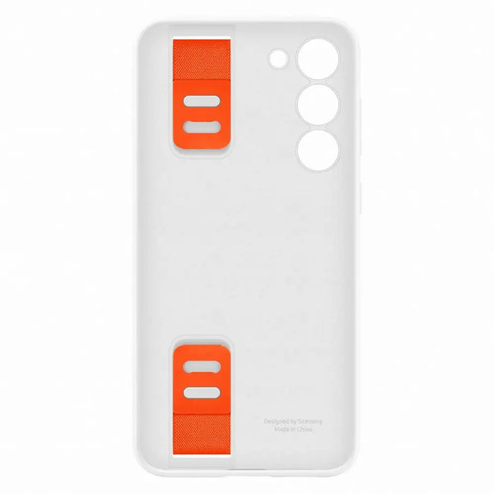Samsung Silicone Grip Cover Case for Samsung Galaxy S23+ silicone case with wrist strap white (EF-GS916TWEGWW) - Cell