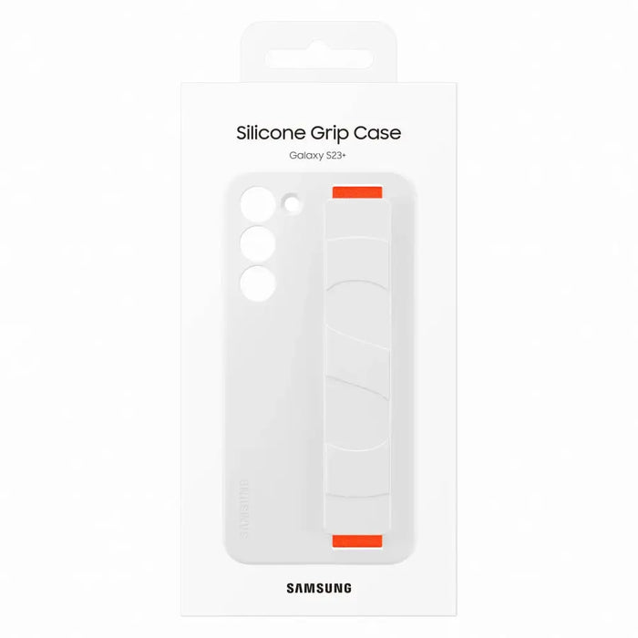 Samsung Silicone Grip Cover Case for Samsung Galaxy S23+ silicone case with wrist strap white (EF-GS916TWEGWW) - Cell
