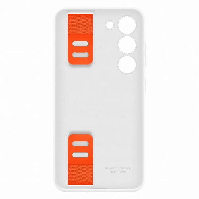 Samsung Silicone Grip Cover Case for Samsung Galaxy S23 silicone case with wrist strap white (EF-GS911TWEGWW) - Cell