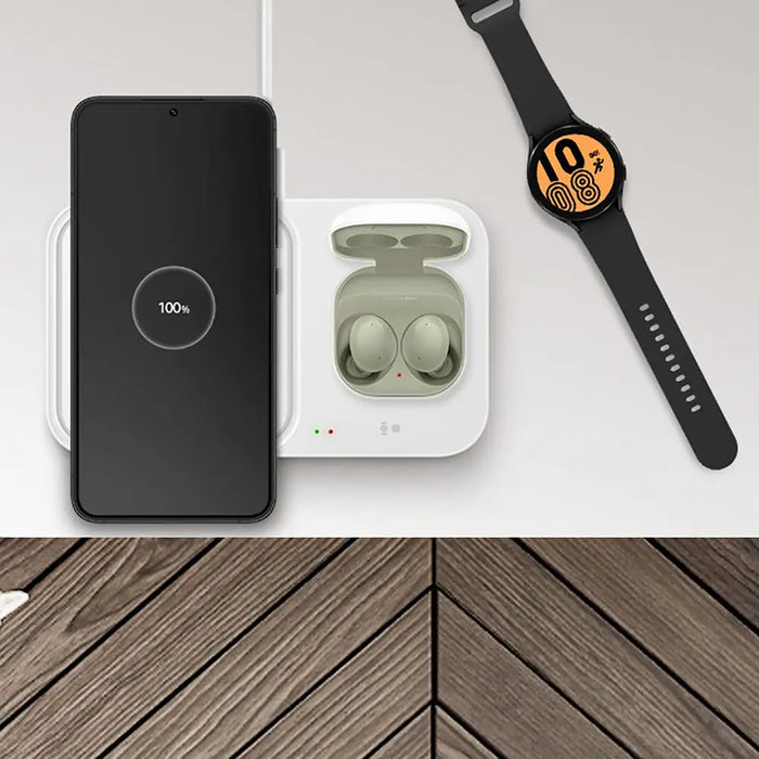 Samsung Wireless Charger Duo EP-P5400TWEGEU inductive charger 15W - white + mains charger + cable - Cell phone USB