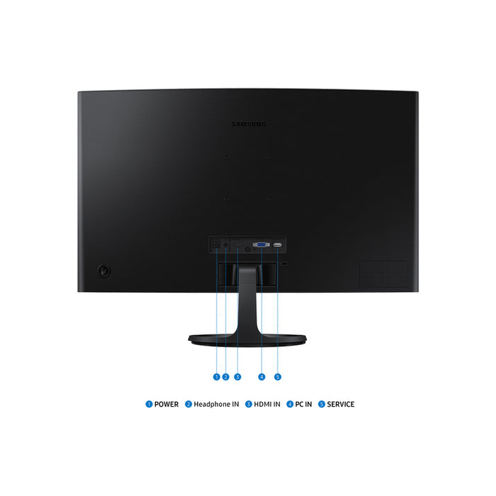 Samsung LS27D360GA  27" Curved VA LED 1920x1080 4ms 100 Hz 250cd/m2 HDMI  Black