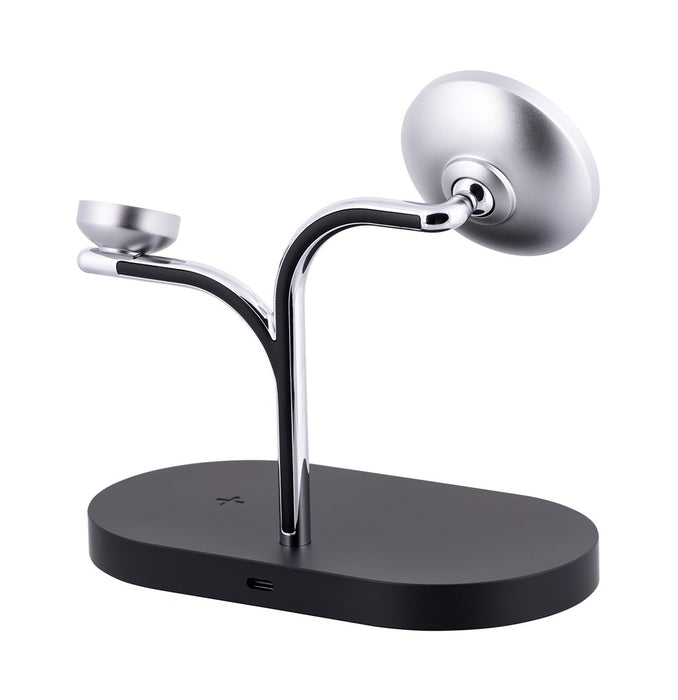 Samsung GP-PWU024WIABW mobile device charger Headset, Smartphone, Smartwatch Black, Silver USB Wireless charging Indoor