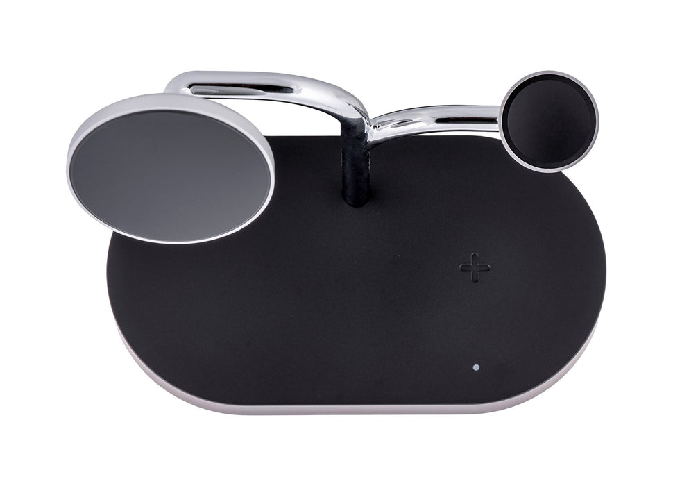 Samsung GP-PWU024WIABW mobile device charger Headset, Smartphone, Smartwatch Black, Silver USB Wireless charging Indoor