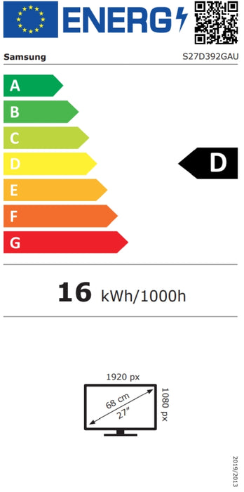Samsung 27D392 27" Curved VA 1920x1080 4ms 100Hz D-Sub HDMI Black