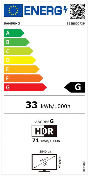 Samsung 32B800 32" IPS LED, 60 Hz, 5 ms GTG, 3840x2160, 300 cd/m2, Flicker Free, PBP, PIP, USB-C 90W, 3xUSB 3.0, Display Port 1.4, 2xHDMI 2.2, Black