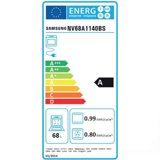 Built-in oven SAMSUNG NV68A1140BS/OL, 68 l, True Convention