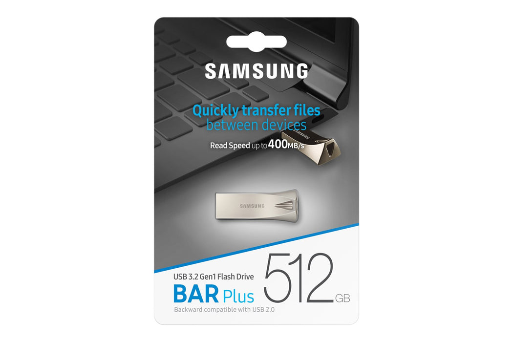 USB memory Samsung BAR Plus USB stick 512GB Silver USB 3.1