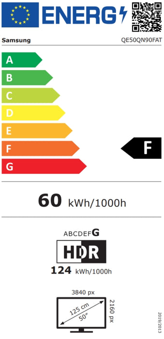 Samsung 50" 50QN90F Neo QLED Ultra HD 4K Mini LED Smart HDR 120Hz (Up to 165Hz) Model 2025 Black