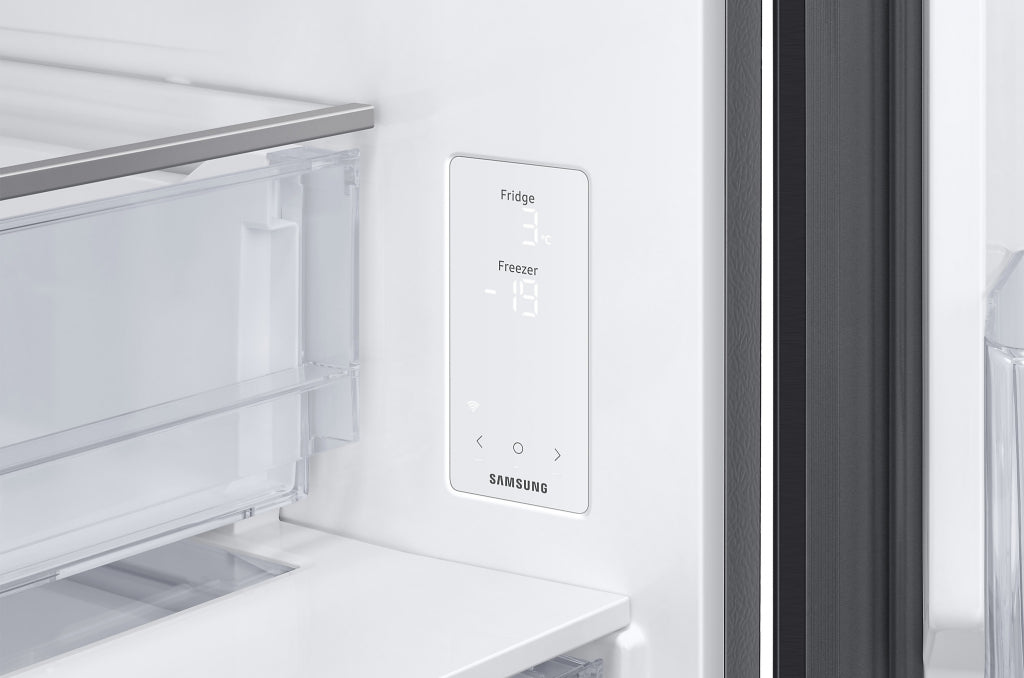 Refrigerator with freezer SAMSUNG RB53DG703EB1EO, 538 l, SmartThings AI Energy and Metal Cooling, 203x75.9 cm, Dark Inox