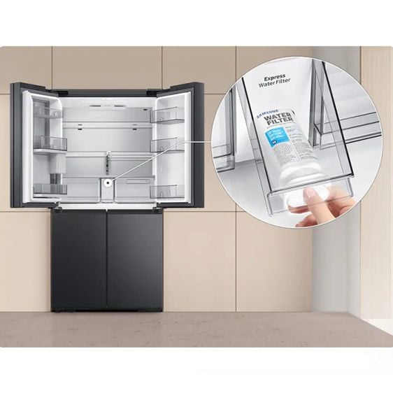 Refrigerator with French door SAMSUNG Family Hub RF65DG9H0EB1EO, 636 l, Black