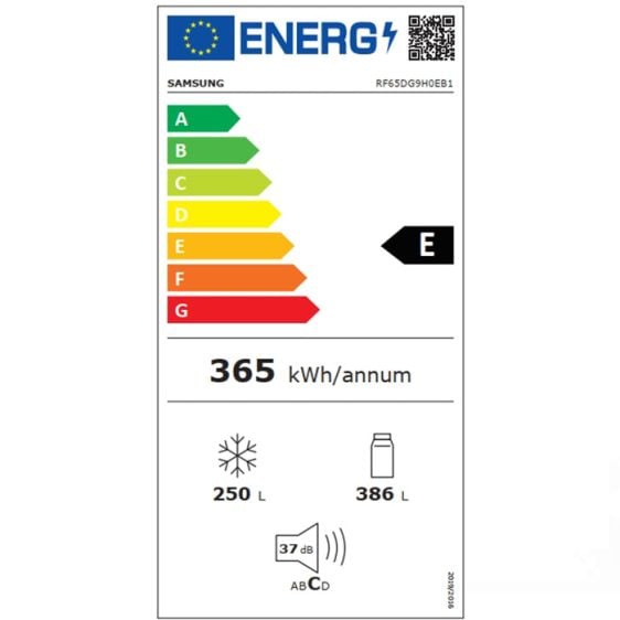 Refrigerator with French door SAMSUNG Family Hub RF65DG9H0EB1EO, 636 l, Black