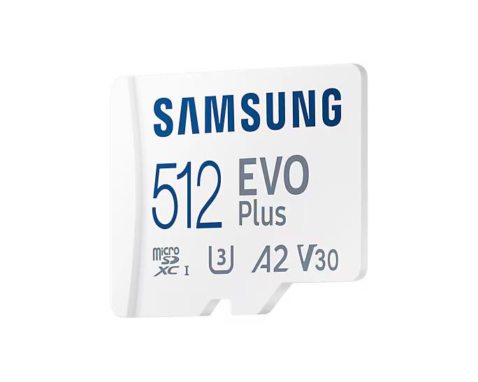 Memory card Samsung EVO Plus, microSDXC, UHS-I, 512GB, Adapter
