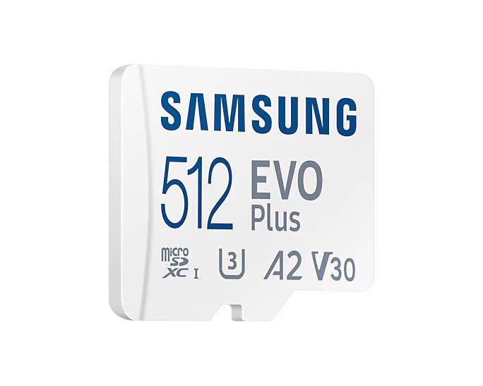 Memory card Samsung EVO Plus, microSDXC, UHS-I, 512GB, Adapter