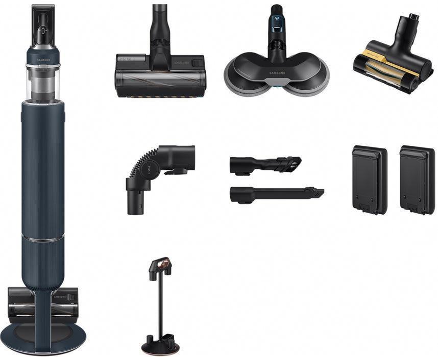 Cordless Vacuum Cleaner SAMSUNG Bespoke Jet Plus VS20B95973B/GE, 210W All in One Clean Station Dark Blue
