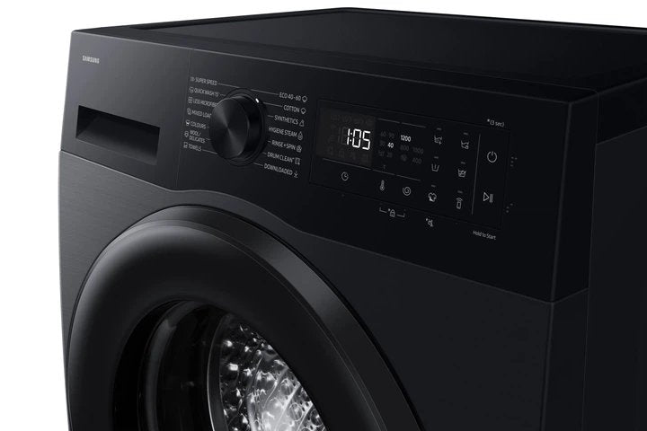 Washing machine SAMSUNG WW80FG5L32ABLE, 8 kg, AI Energy Mode, 1200 rpm. Black