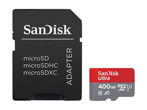 SanDisk Memory card Ultra microSDXC 400GB + SD Adapter + 98MB/s Class 10 UHS-I A1 - Карти памет<<<Фото и видео