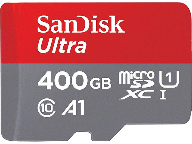 SanDisk Memory card Ultra microSDXC 400GB + SD Adapter + 98MB/s Class 10 UHS-I A1 - Карти памет<<<Фото и видео