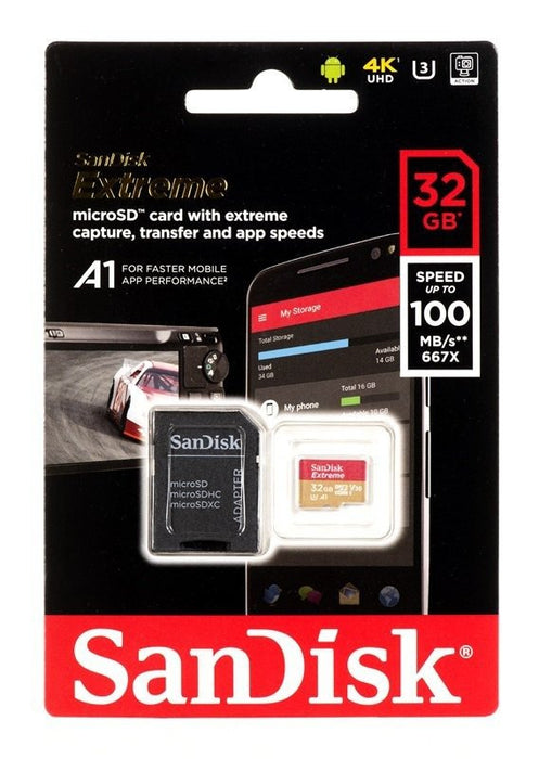 Memory card SanDisk Extreme microSDHC 32GB 100/60 MB/s V30 A1 U3 4K (SDSQXAF-032G-GN6MA)