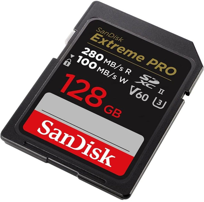 SanDisk Memory Card Extreme Pro SDXC 128GB 280MB/s & 100Mb/s Class 10 UHS-II
