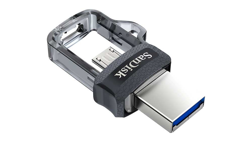 SanDisk Ultra Dual m3.0 USB flash drive 256 GB USB Type-A / Micro-USB 3.2 Gen 1 (3.1 Gen 1) Black, Silver, Transparent