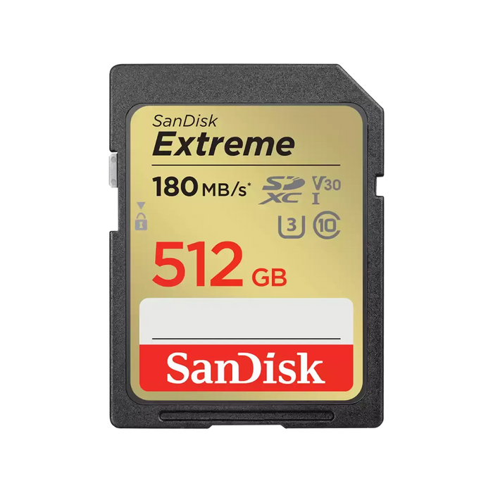 Memory card SANDISK Extreme SDXC 512GB, UHS-I, Class 10, U3, V30