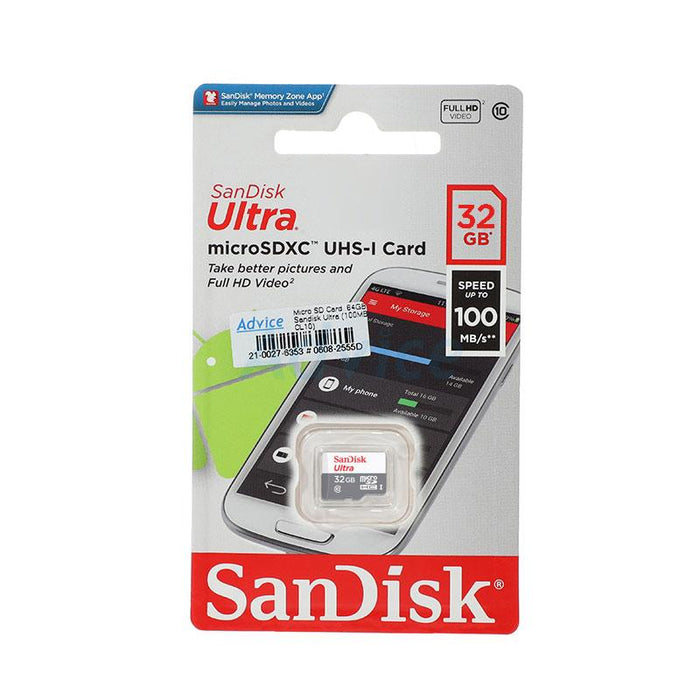 Memory card SANDISK Ultra micro SDHC UHS-I, A1, 32GB, Class 10, 100Mb/s