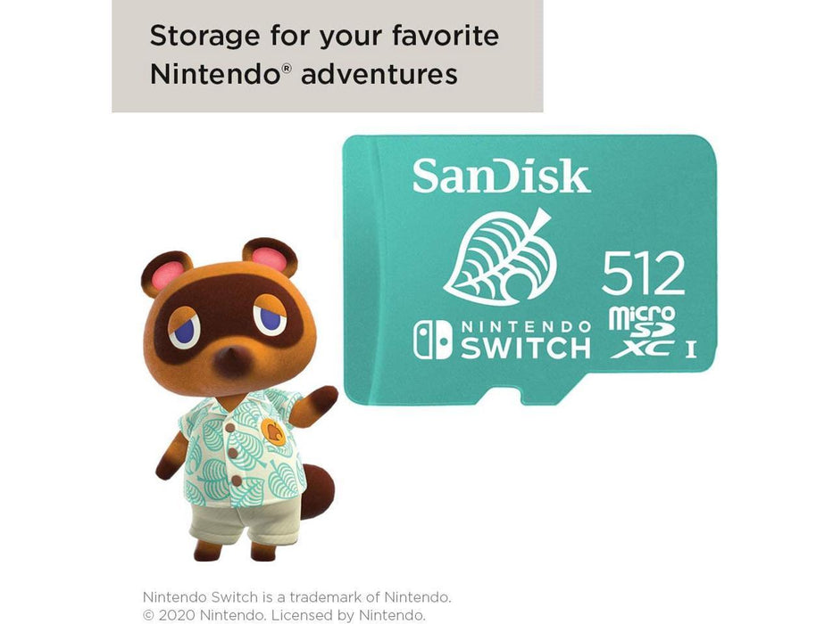 SanDisk memory card for Nintendo Switch, microSDXC UHS-I, 512GB, Up to 100MB/s