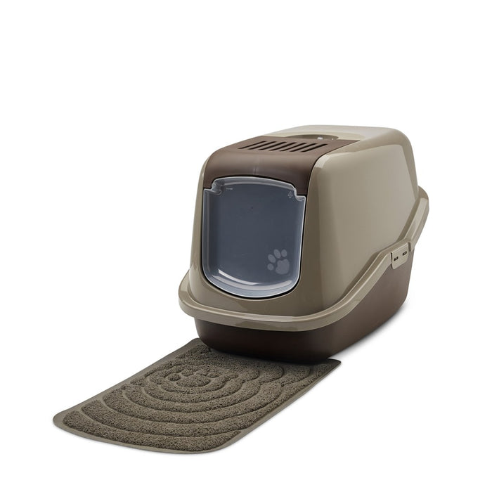 SAVIC Nestor warm gray-chocolate brown - covered cat litter box - 56x39x38.5 cm - 1 pc.